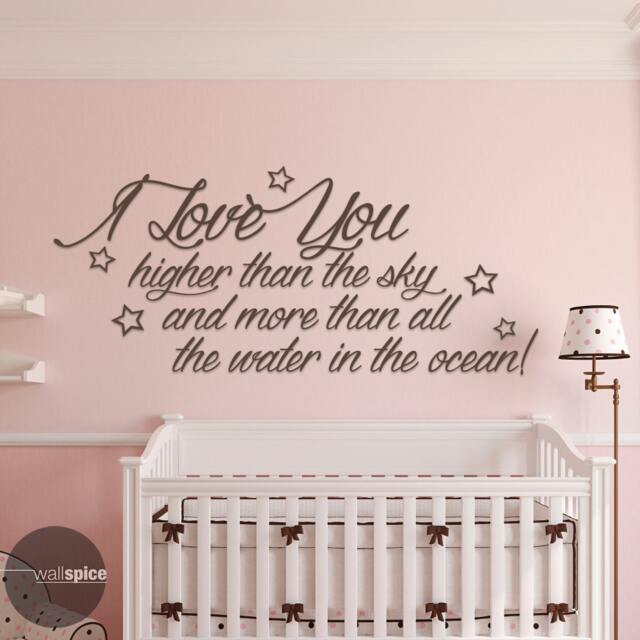 I Love You Higher Than The Sky & More All Water in Ocean Vinyl Wall Decal Sticker - image 1