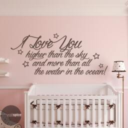 I Love You Higher Than The Sky & More All Water in Ocean Vinyl Wall Decal Sticker - thumbnail 1