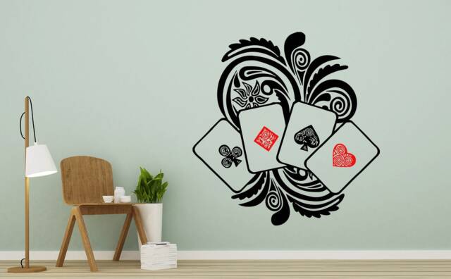 Poker Wall Decals Cards Decal Casino Vinyl Stickers Home Decor Kitchen Interior Design Bedroom Na318 - image 1