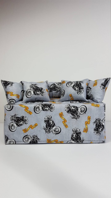 Hand-Made Motorcycle Couch/Sofa Tissue Box Cover - Biker For Life - Tissue Box Not Included