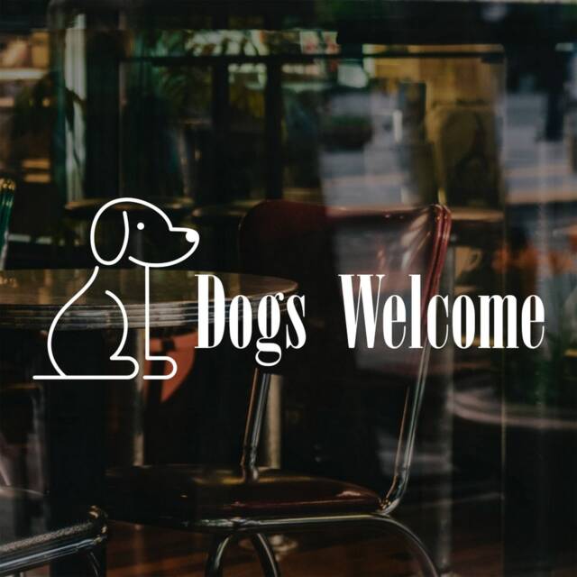 Dogs Welcome Window Sticker Pet Shop Home Vinyl Decal - image 1