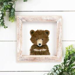 Woodland Nursery Bear Print, Woodland Baby Shower Decor Print Baby Animal Prints, Wall Art - thumbnail 3