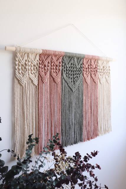 Large Macrame Wall Hanging Geometric Boho Headboard, Multicolored Art - image 1