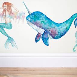 Narwhal Wall Decal, Unicorn Whale, Whale Decal, Whale Sticker, Narwhal Decor, Narwhal Art, Narwhal, Whale, Nursery Decor, Art - thumbnail 3