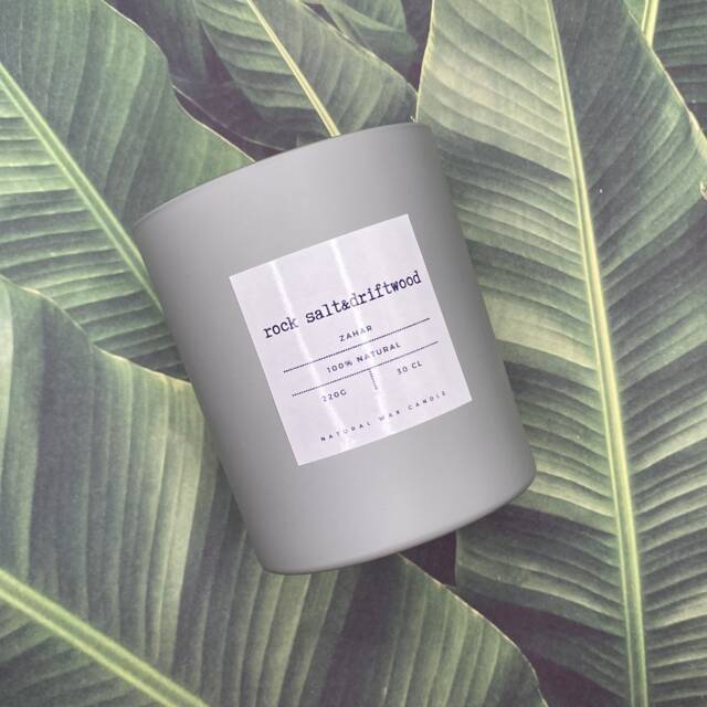 Rock Salt & Driftwood Scented Candle, Coconut Wax, 40 Hour Burn - image 1