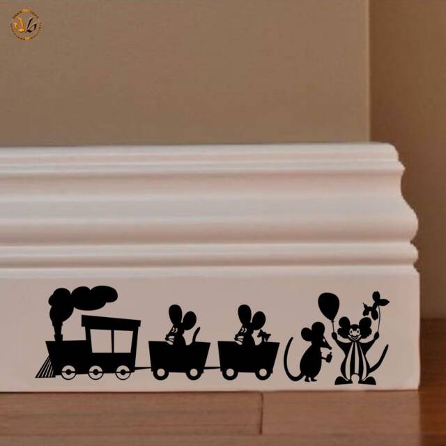 Family Mural Stickers Topini Funfair Clown Train PVC Black Discounted 1 Kit Various Pieces Measures cm 8x30 Wall Sticker Mouse Family Circus - image 1