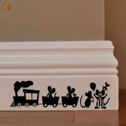 Family Mural Stickers Topini Funfair Clown Train PVC Black Discounted 1 Kit Various Pieces Measures cm 8x30 Wall Sticker Mouse Family Circus