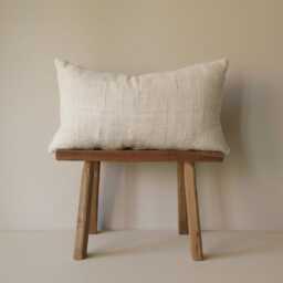 Handwoven Ivory Lumbar Pillow Cover, Organic Cotton, Neutral Textured Home Decor - thumbnail 2