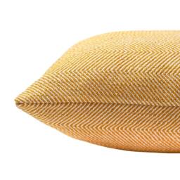 Faux Wool Linen Blend Herringbone Xl Rectangular Cushion in Ochre Yellow. Traditional Linen-Mix Effect Fabric. 23X15 - thumbnail 2