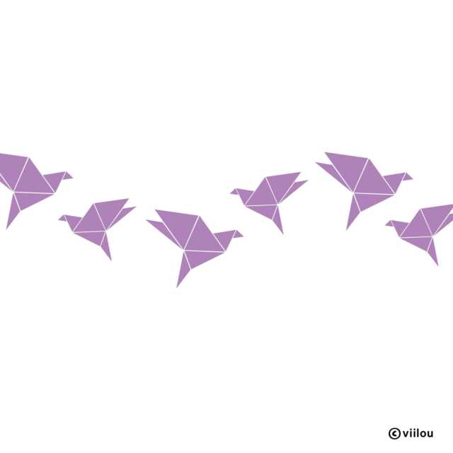 Wall Border Stickers Birds Origami Decals Illustration Bird Graphic Tattoos Pictures Ornaments Glass Door Decoration Window Diy - image 1