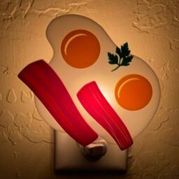 Handcrafted Bacon & Eggs Night Light Whimsical Kitchen Decor - thumbnail 4