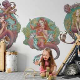 The Little Mermaids Wall Stickers For Baby Room, Vivid Children's Room Decor, Fantastic Decal Kids Self Adhesive - thumbnail 2