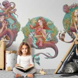 The Little Mermaids Wall Stickers For Baby Room, Vivid Children's Room Decor, Fantastic Decal Kids Self Adhesive - thumbnail 3