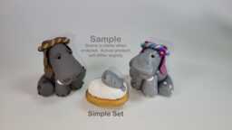 Hippo Nativity Set Handcrafted, Unique, Polymer Clay Figurines Holiday Decor - thumbnail 1