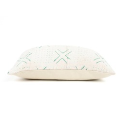 Green Mud Cloth Lumbar Pillow Cover, African Print 18x12 - thumbnail 2