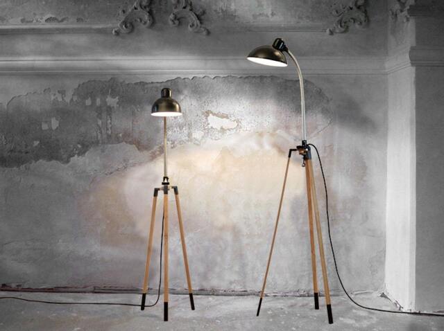 Tripod, Lamp Stand Made From Oak Without Vintage Clip - image 1
