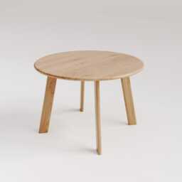 Round Oak Dining Table, Space Saving Japandi Kitchen , For Small Rooms, Milan Collection - thumbnail 4