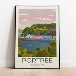 Portree Travel Poster, Isle Of Skye, Scotland Scottish Art, Gifts - thumbnail 3
