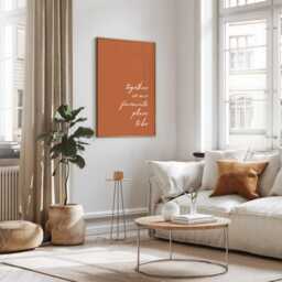 Together Is Our Favourite Place To Be, Daily Affirmations Poster, Minimalist Decor, Burnt Orange Terracotta Art, Simple Livingroom Decor - thumbnail 2