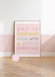 Girls Room Inspirational Quote Print, Sunshine Hurricane Wall Art - thumbnail 1