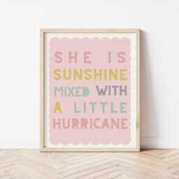 Girls Room Inspirational Quote Print, Sunshine Hurricane Wall Art - thumbnail 2