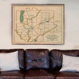 Old Indianapolis Map 1908 Indianapolis Print, Wall Decor Style Street Indiana Fine Art Poster - thumbnail 4