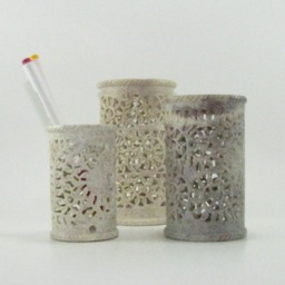 Hand-Carved Soapstone Tea Light Candle Holder - Intricate Floral Design, Home Decor - thumbnail 3