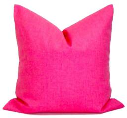 Pink Pillow, Solid Pillow Cover, Throw Fuchsia Covers For 20x20, 18x18, 16x16 Inserts, All Sizes - thumbnail 1
