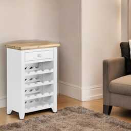 Florence White Wine Rack With Drawer - Classic Sideboard Cabinet - thumbnail 3