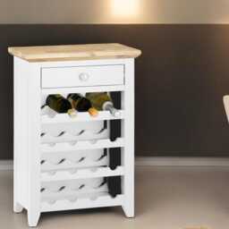 Florence White Wine Rack With Drawer - Classic Sideboard Cabinet - thumbnail 4