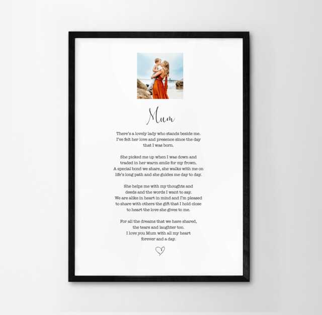 Use Your Own Photos & Words Print Available Framed. Wall Decor Reading. Keepsake. Wedding. Family.. Personalised. Handmade Mother Day Gift - image 1