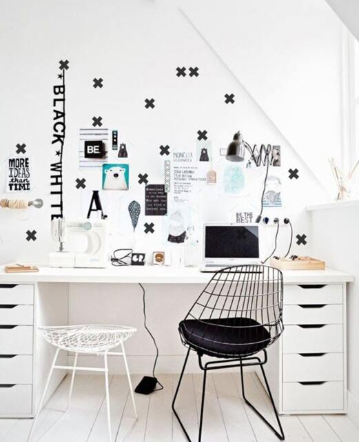 Wall Decal Crosses As Office Workspace Decor, Plus Sign Design Stickers, Swiss Cross Decals, Geometric Pattern Stickers, Urban Home Decor - image 1
