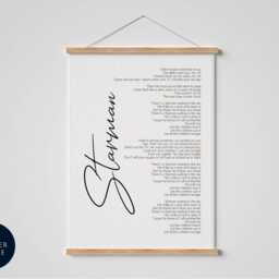 starman Lyrics Print - David Bowie Song Poster Glam Rock Wall Art Music Lover Gift Decor - thumbnail 2