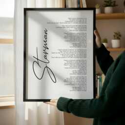 starman Lyrics Print - David Bowie Song Poster Glam Rock Wall Art Music Lover Gift Decor - thumbnail 3