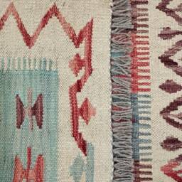 Tribal Runner Rug, Handmade Artisan Afghan Turkish Aztec Navajo Wool Kilim Rug 391x78 cm - thumbnail 3