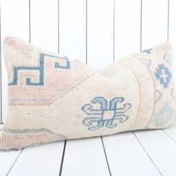 Kilim Lumbar Pillow Cover Turkish Anatolian Throw - 12x24 Inch - thumbnail 3