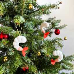 Shrimp Upcycled Wool Ornament Handmade Christmas Tree Ornament