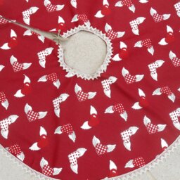 xmas Tree Skirt Christmas Heart Fabric Holiday Decor Swedish Ornament Hearts Gift - thumbnail 2