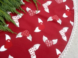 xmas Tree Skirt Christmas Heart Fabric Holiday Decor Swedish Ornament Hearts Gift