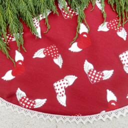 xmas Tree Skirt Christmas Heart Fabric Holiday Decor Swedish Ornament Hearts Gift - thumbnail 3