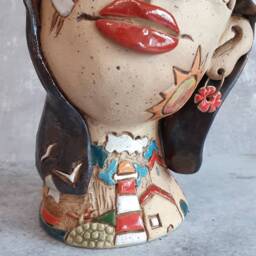 Woman Head Art Sculpture, Contemporary Object & Home Decor - thumbnail 3