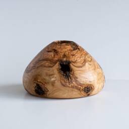 Handmade Wooden Home Decor, Rustic Vase, Wabi Sabi Gift, Olive Wood Gift, Decorative Kitchen Textured Vase - thumbnail 1