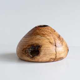 Handmade Wooden Home Decor, Rustic Vase, Wabi Sabi Gift, Olive Wood Gift, Decorative Kitchen Textured Vase - thumbnail 2
