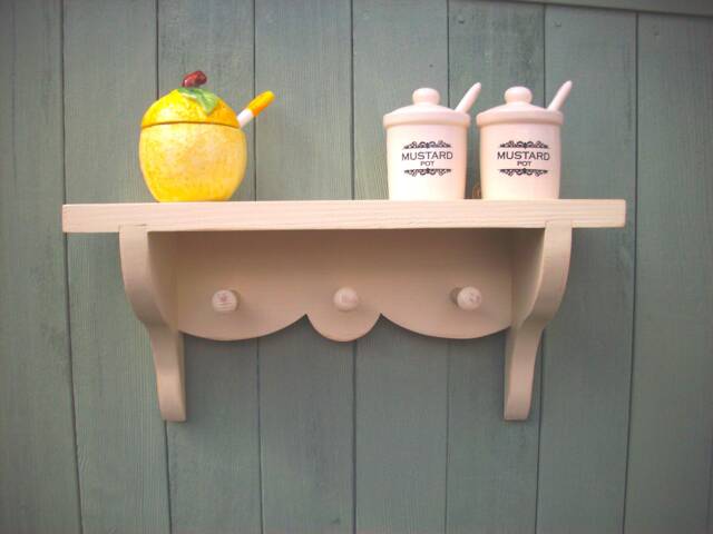 Hardwood Floating Shelf Painted Tulip Wood With Shaker Pegs - image 1