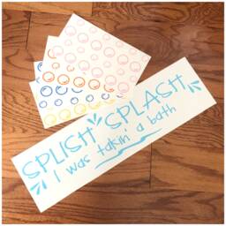 Splish Splash I Was Taking A Bath Decal - Fun Wall Vinyl Lettering For The Bathroom Removable Decor Custom Sign - thumbnail 1
