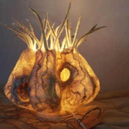 One Of A Kind, Felted Lamp. Wool Lamp, Night Light. Ukrainian Seller Ukraine Kyiv - thumbnail 3