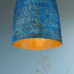 Handmade Blue Patina Brass Pendant Light Rustic Dome Ceiling Lamp - thumbnail 4