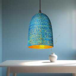 Handmade Blue Patina Brass Pendant Light Rustic Dome Ceiling Lamp - thumbnail 1