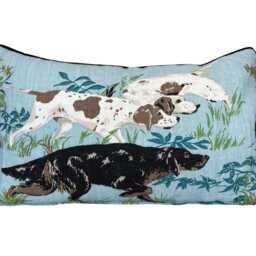 Schumacher Luxury Designer Pointers Sky Blue Lumbar Cushion Pillow Cover - thumbnail 1