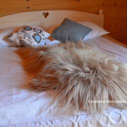 Beige Icelandic Dyed Genuine Sheepskin Lambskin Sheep Skin Rug Pelt Long Wool Soft Throw, Schaffell, Hygge - thumbnail 2